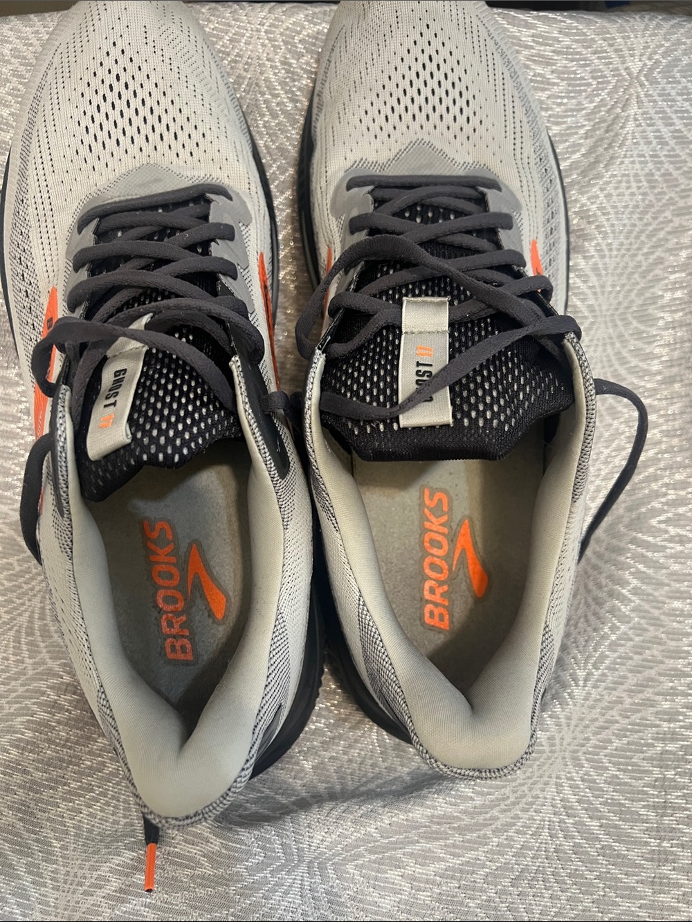 Brooks Gray Running Shoes with Orange Logo - Picture 3 of 11